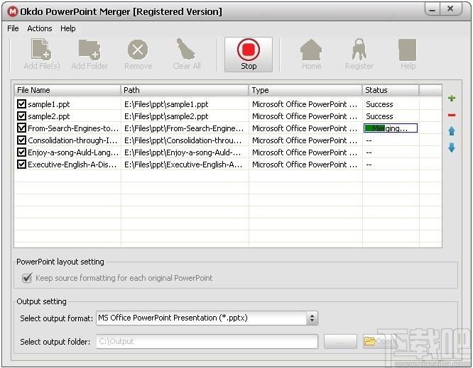 Okdo PowerPoint Merger下载,PPT文件合并工具,PPT文件合并