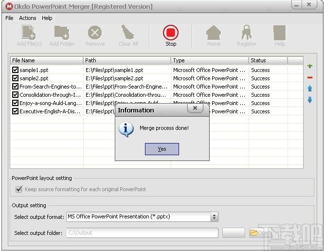 Okdo PowerPoint Merger下载,PPT文件合并工具,PPT文件合并